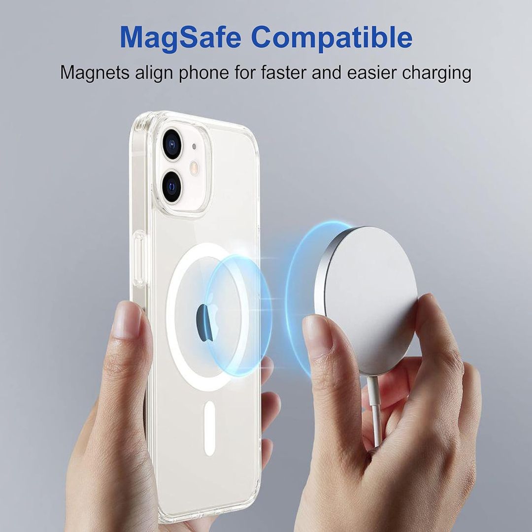 Magnetic Clear Back Case Cover Compatible with Apple iPhone 11