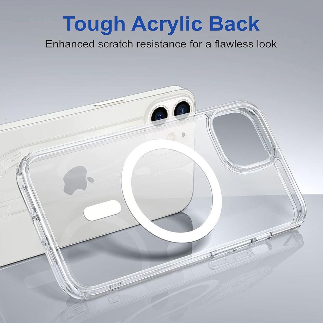 Magnetic Clear Back Case Cover Compatible with Apple iPhone 11