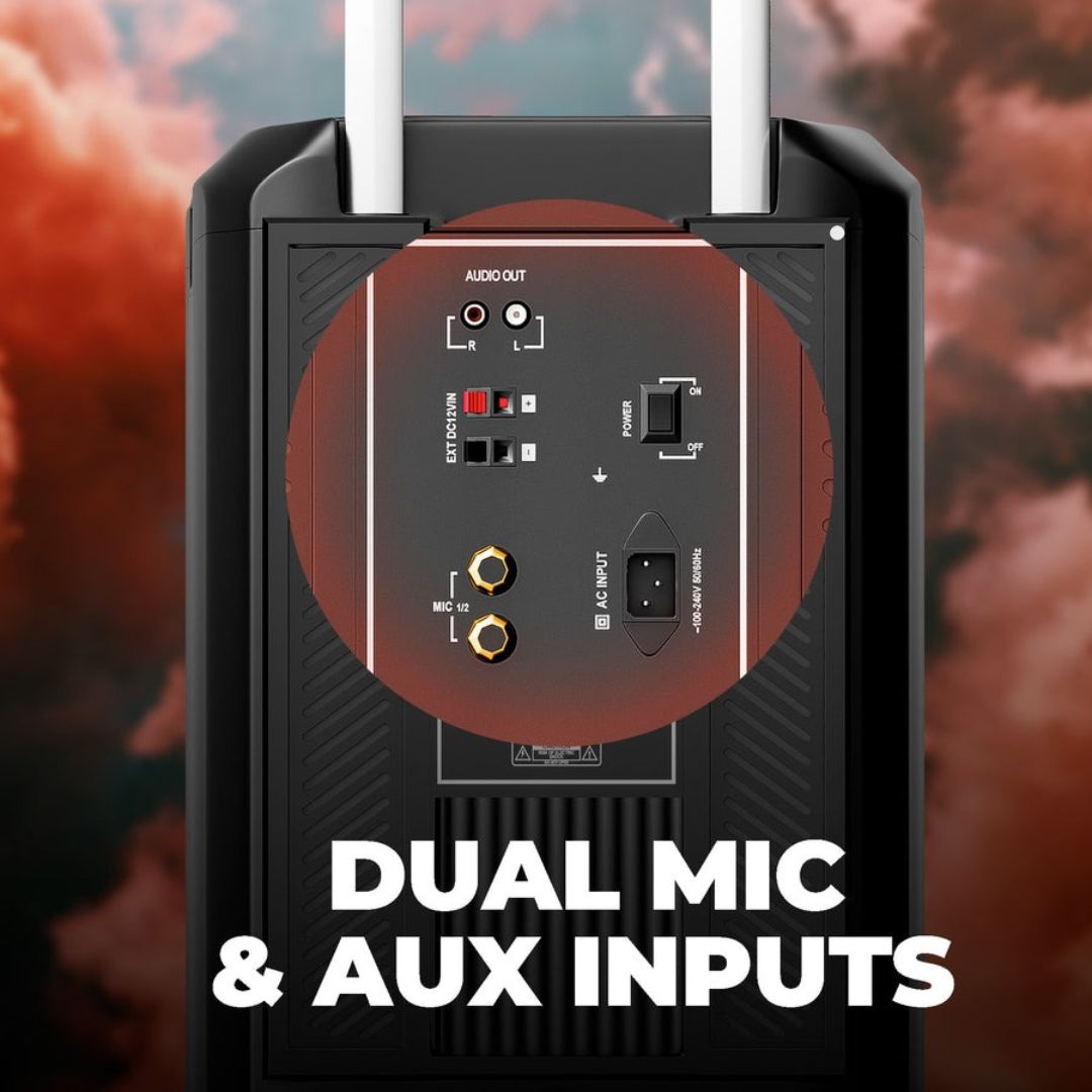 UBON HT-1570 Party Speaker | 120W Power, 12-Inch Woofer, RGB Lights & Dual Mics