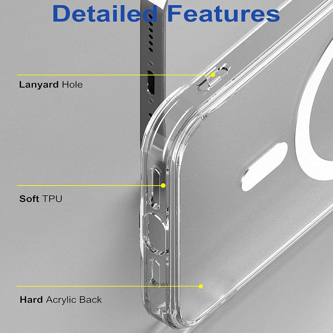 Magnetic Clear Back Case Cover Compatible with Apple iPhone 11