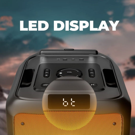 UBON HT-1570 Party Speaker | 120W Power, 12-Inch Woofer, RGB Lights & Dual Mics