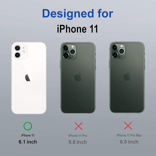 Magnetic Clear Back Case Cover Compatible with Apple iPhone 11