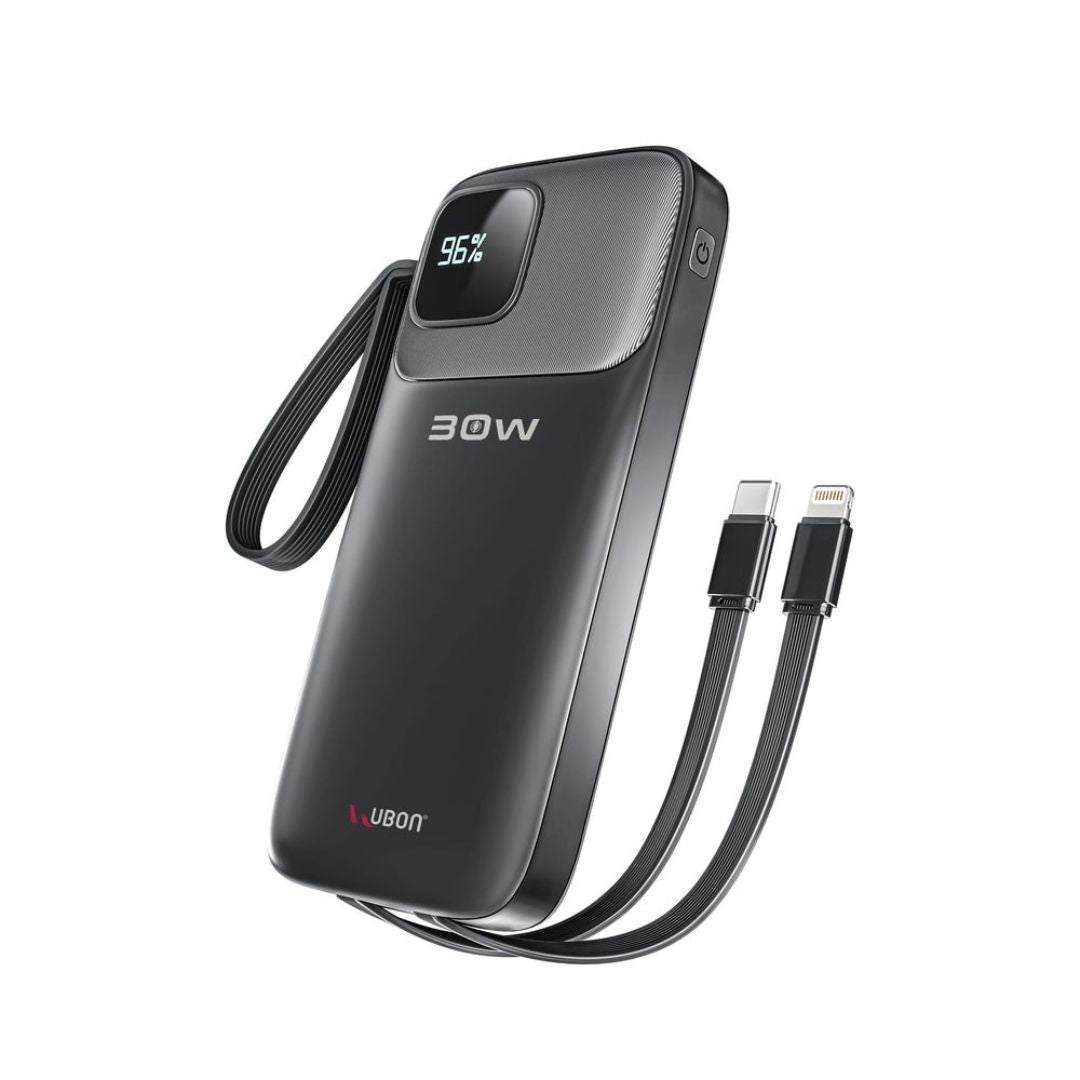 UBON PB-X120 30W 10000mAh Power Brick with Built-in Cables & LED Display